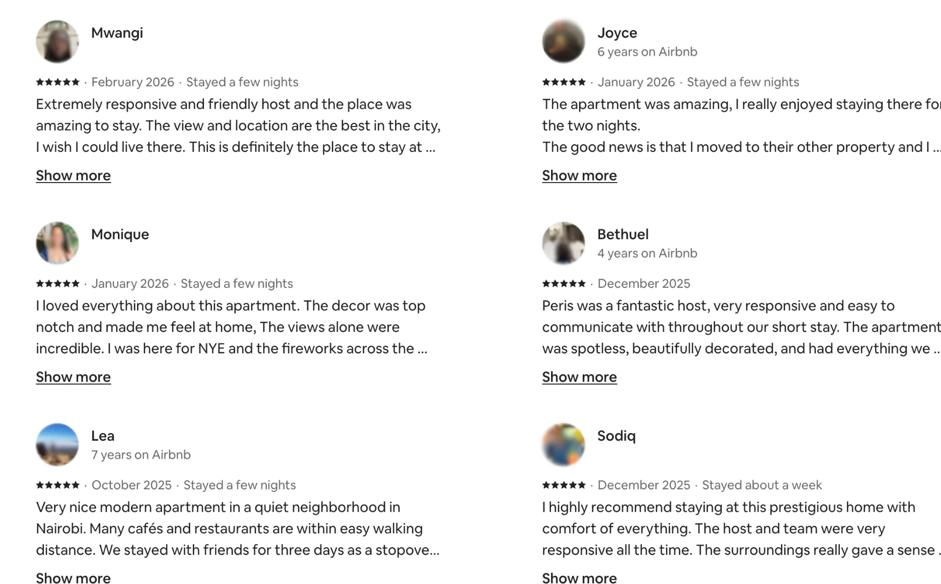 five star airbnb reviews nairobi from professionally managed property