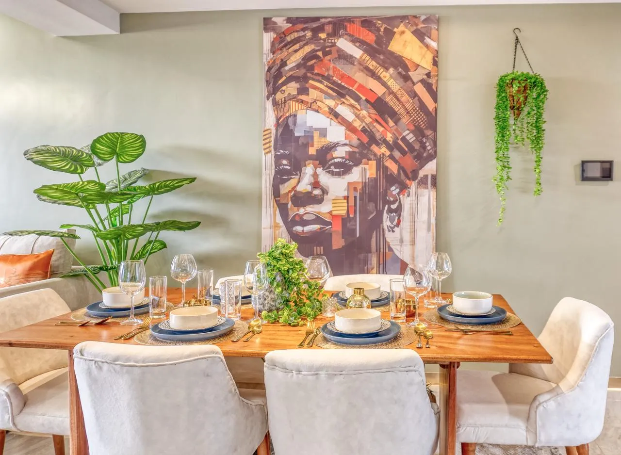 airbnb in nairobi kenya — elegant dining area in serviced apartment